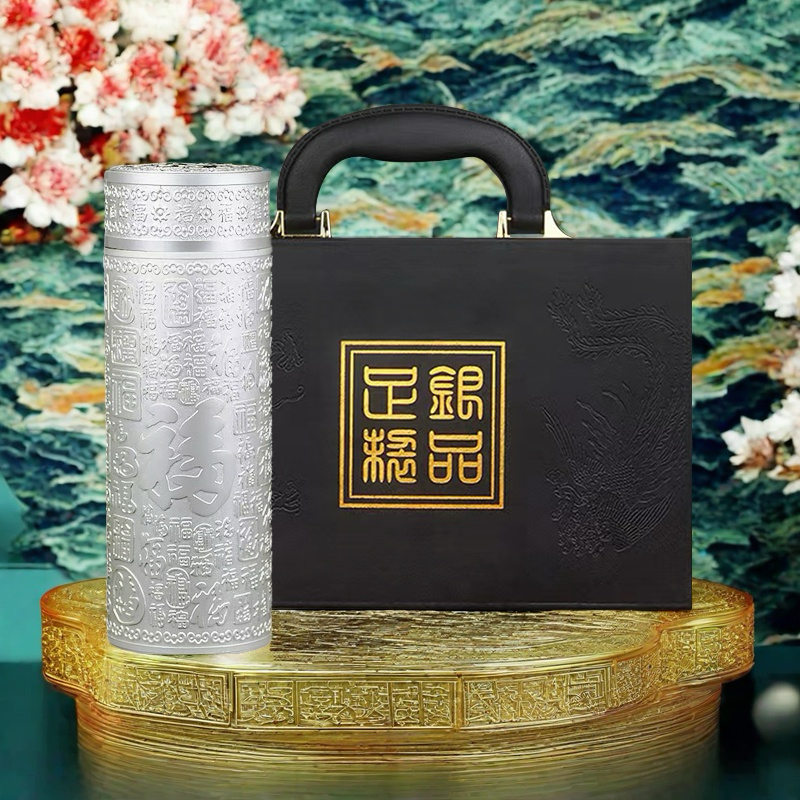 百福真空保温杯商务创意防烫过滤茶水杯茶漏高端高档银离子银杯子