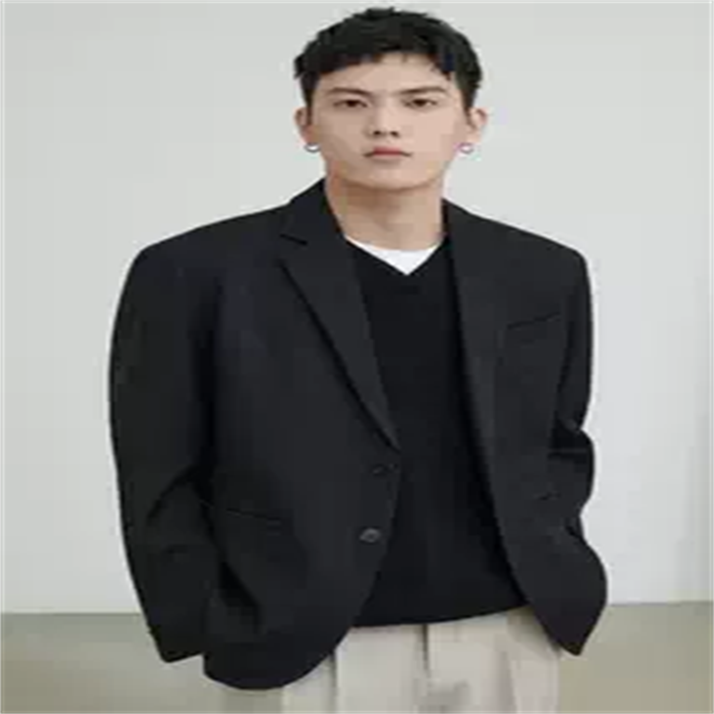 春秋装新款小西装外套男韩版潮流简约百搭设计感宽松休闲正装西服