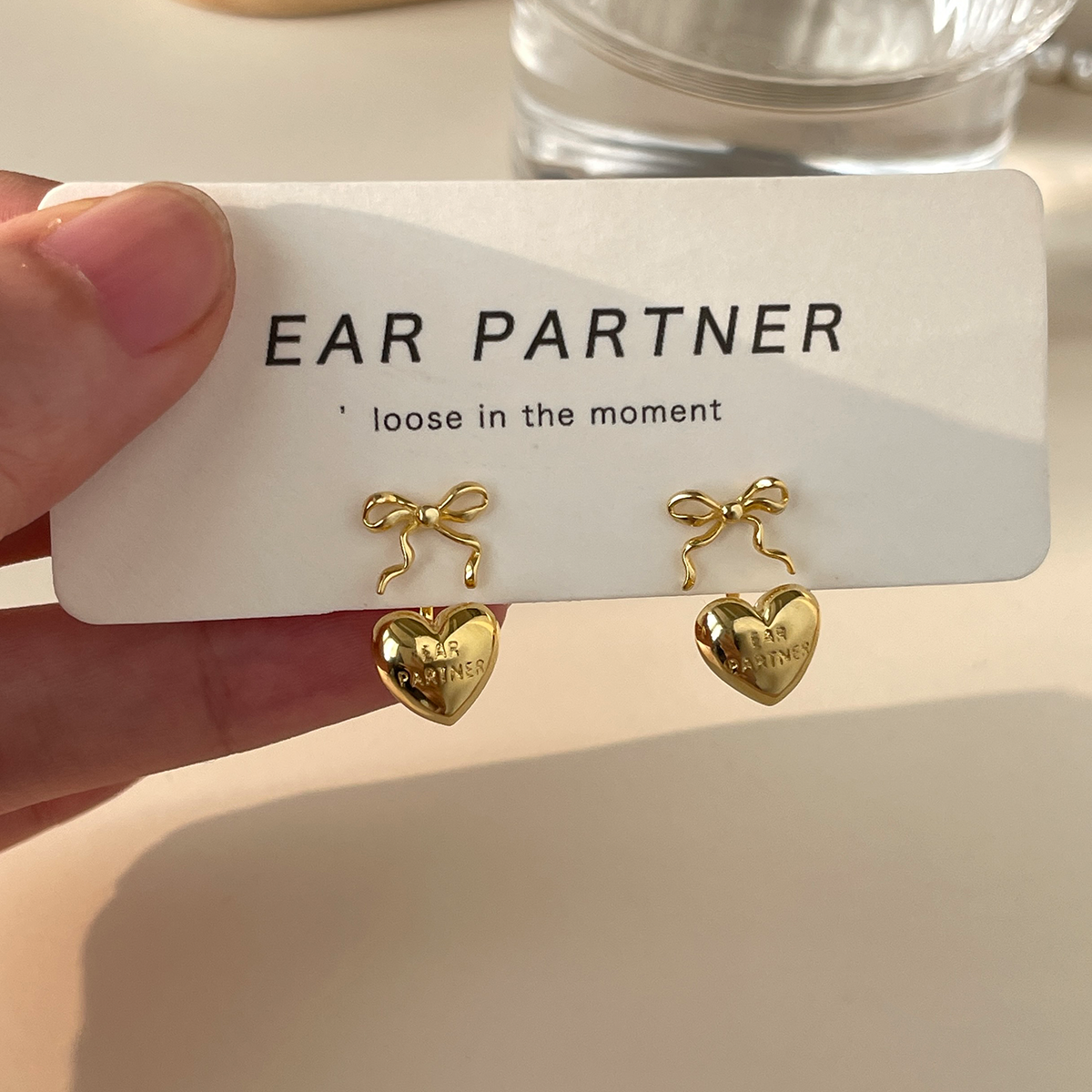 925银耳饰 爱心蝴蝶结耳钉女小众设计甜美气质高级感耳环轻奢独特