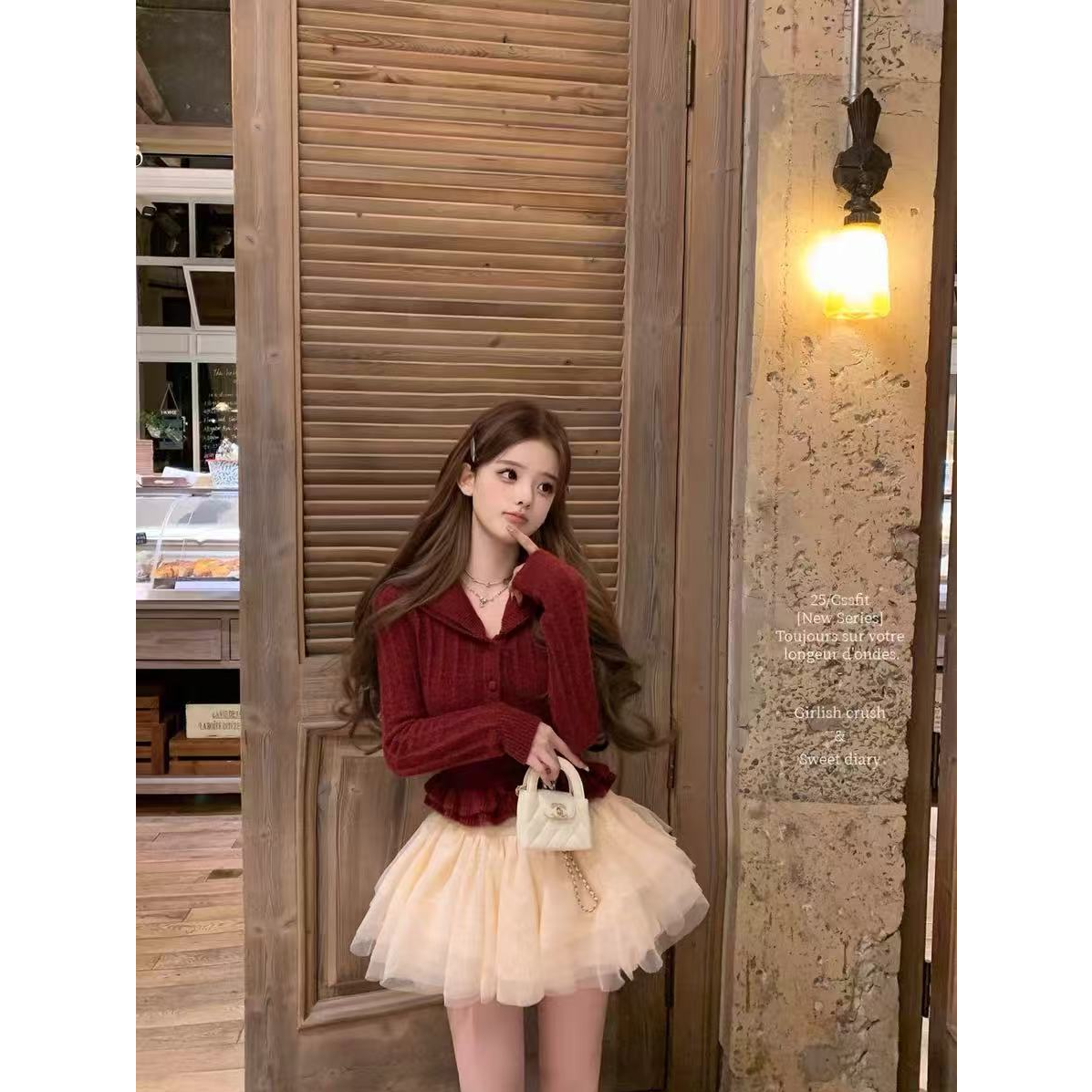 慵懒风圣诞穿搭红色毛衣女秋冬季2025新款高级打底内搭针织衫上衣