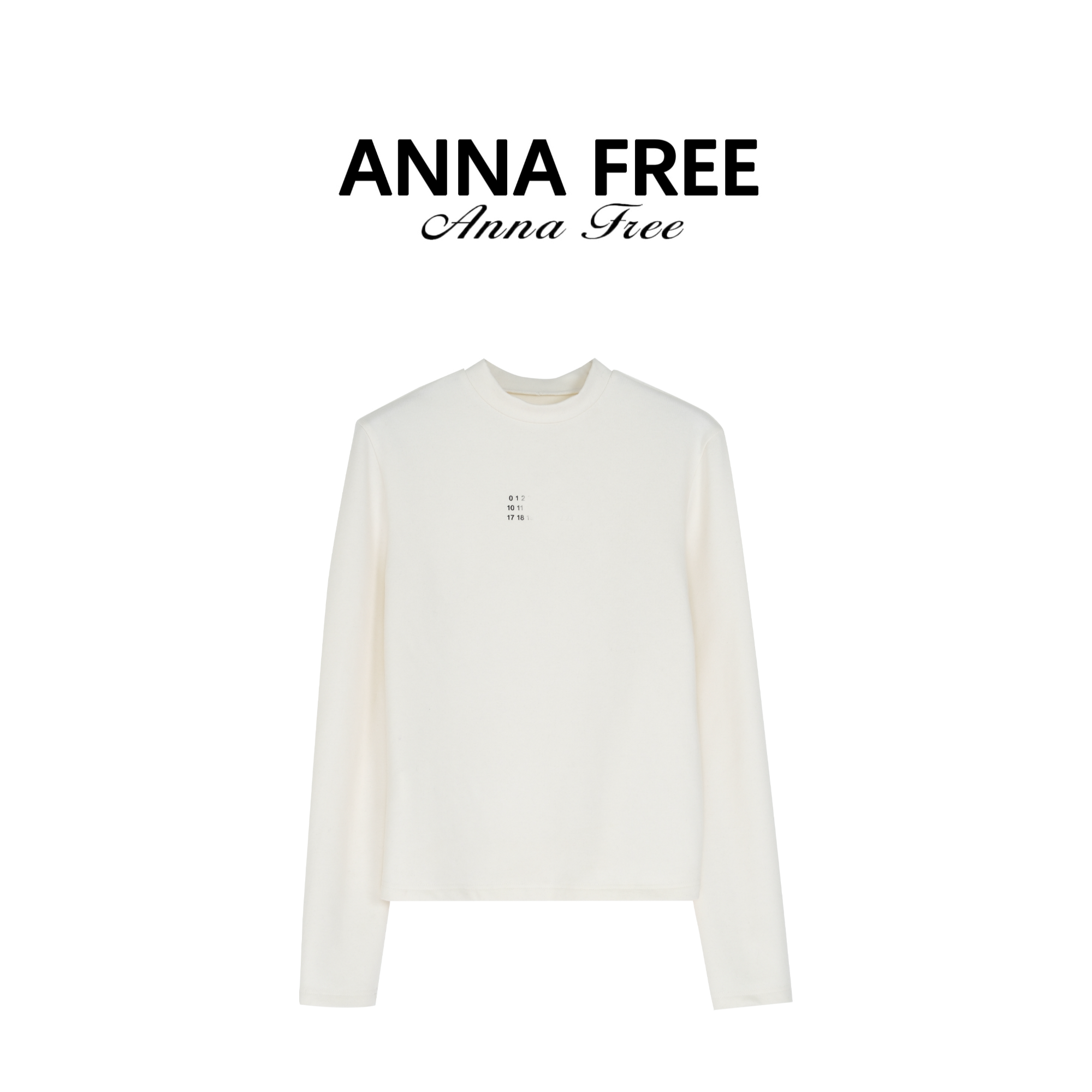 ANNA FREE 休闲秋冬纯色极简内搭长袖T恤女百搭经典上衣ZCD251038