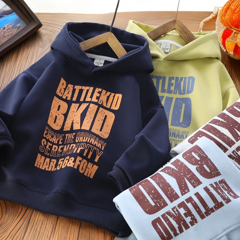 儿童连帽卫衣春秋男童休闲洋气上衣长袖帽子衫运动百搭中大童潮