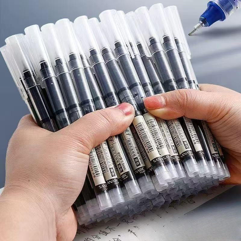 大容量速干直液式中性笔走珠笔针管学生考试刷题办公 0.5黑笔红笔