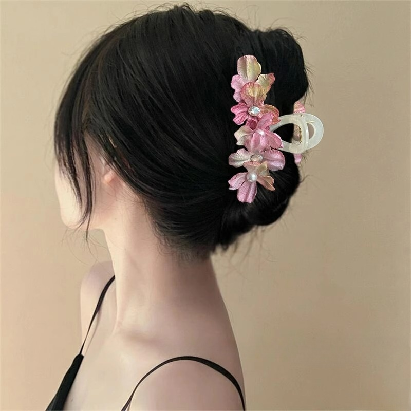 清新甜美花朵发夹精灵珠饰小众风格女生气质新款发卡合材质温柔
