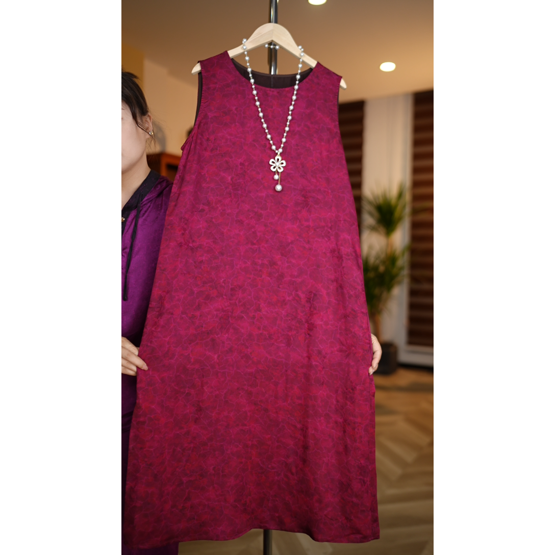 新款2025超显亮木薯真丝质感连衣裙T1545