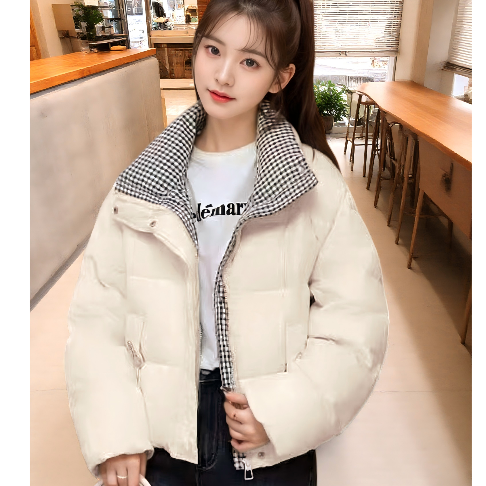 白色短款羽绒服女装冬季2025新款今年流行爆款加厚保暖面包服外套