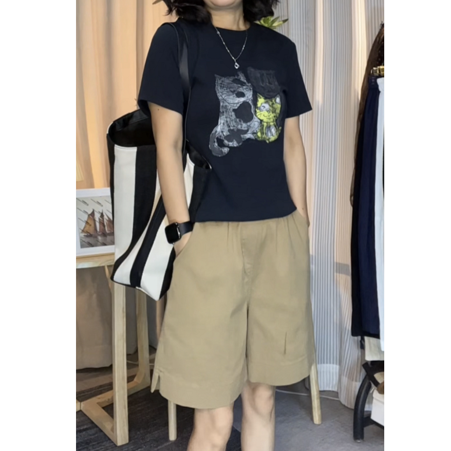 【Y.Z】高腰弹力休闲百搭短裤25658