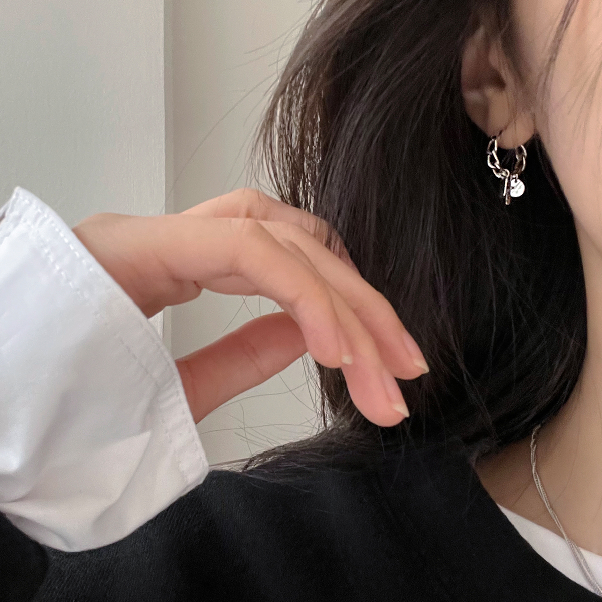 925银耳饰 复古链条~耳钉女小众轻奢设计耳环2025新款爆款高级感