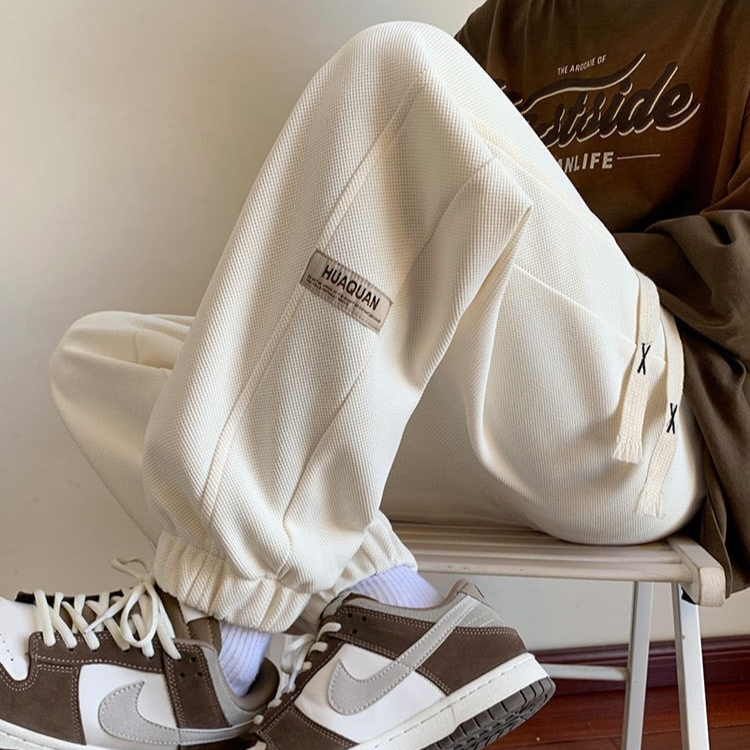 裤子男女款秋冬季加绒运动裤宽松显瘦束脚卫裤女休闲长裤大码潮牌