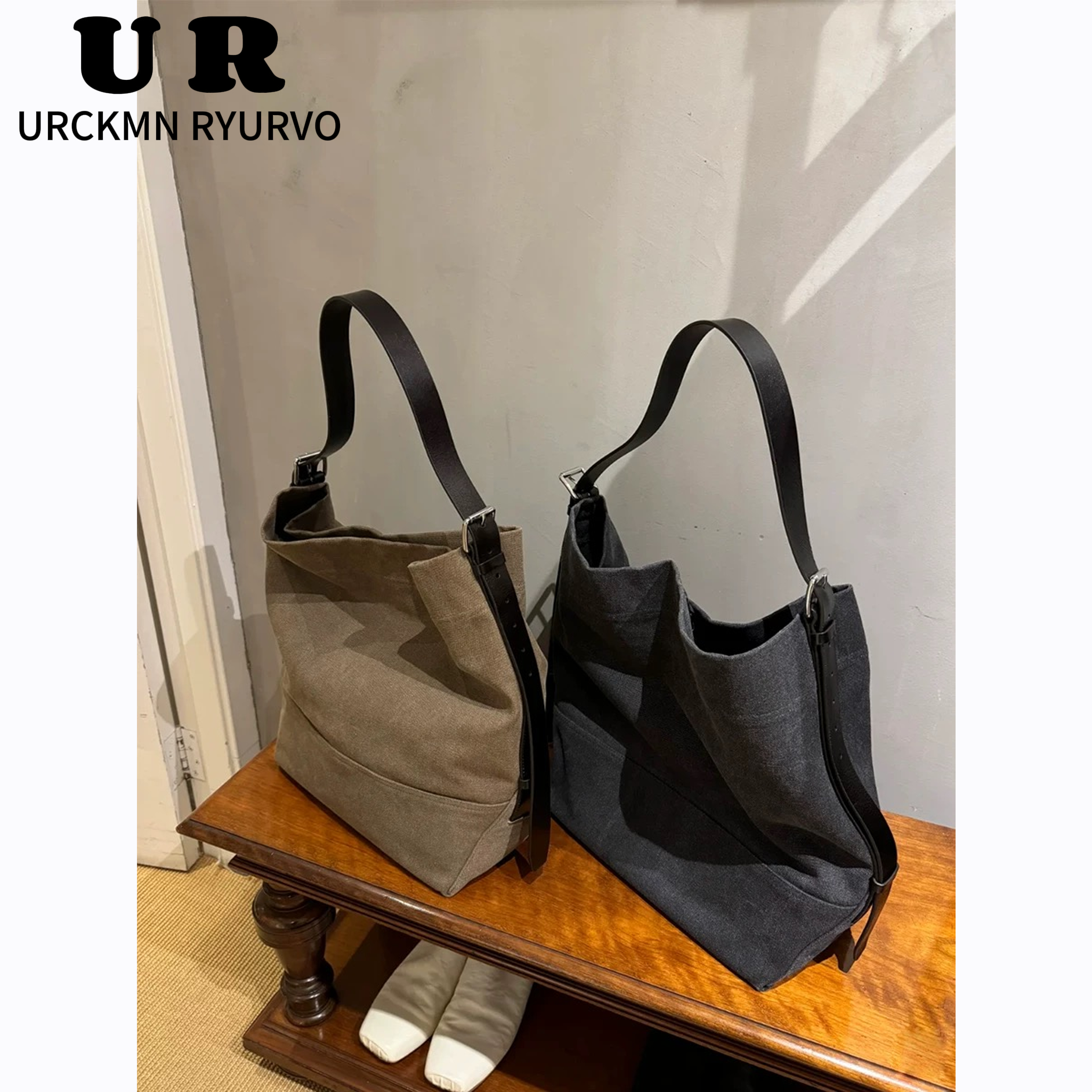 URCKMN RYURVOjennie同款帆布托特包2025春夏新款百搭水桶包女