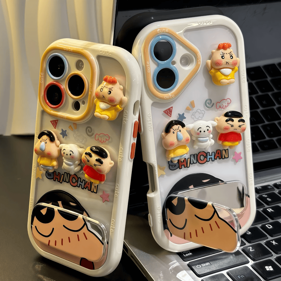 适用苹果17/16手机壳搞怪小新支架壳华为Pura80/Mate70软壳小米17