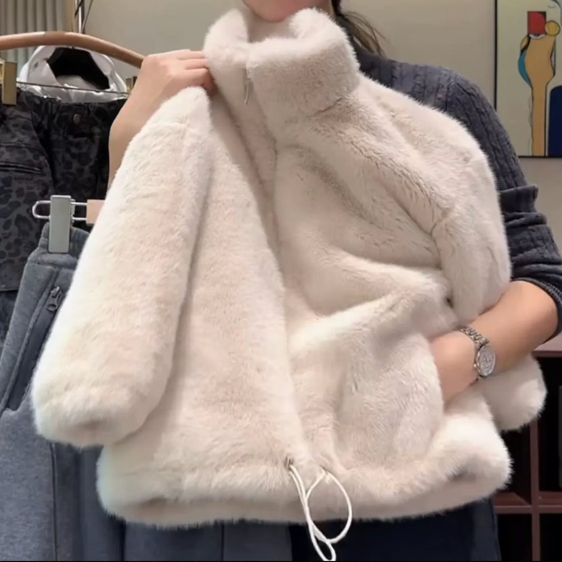 儿童冬季外套2025新款棉服女童洋气加绒加厚棉衣宝宝保暖毛毛外套