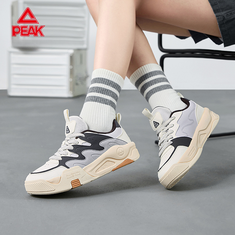 匹克态极运动鞋女2025新款厚底增高复古板鞋低帮休闲鞋-DB430078