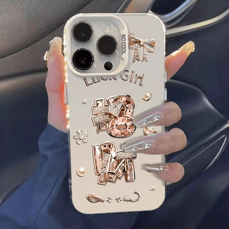 水晶闪闪招财适用于苹果16华为p80荣耀400vivo小米oppo手机防摔壳