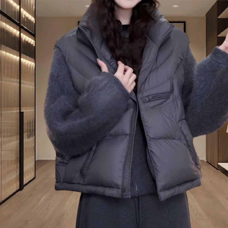 立领保暖棉服马甲女2025秋冬季新款小个子短款加厚无袖坎肩外套