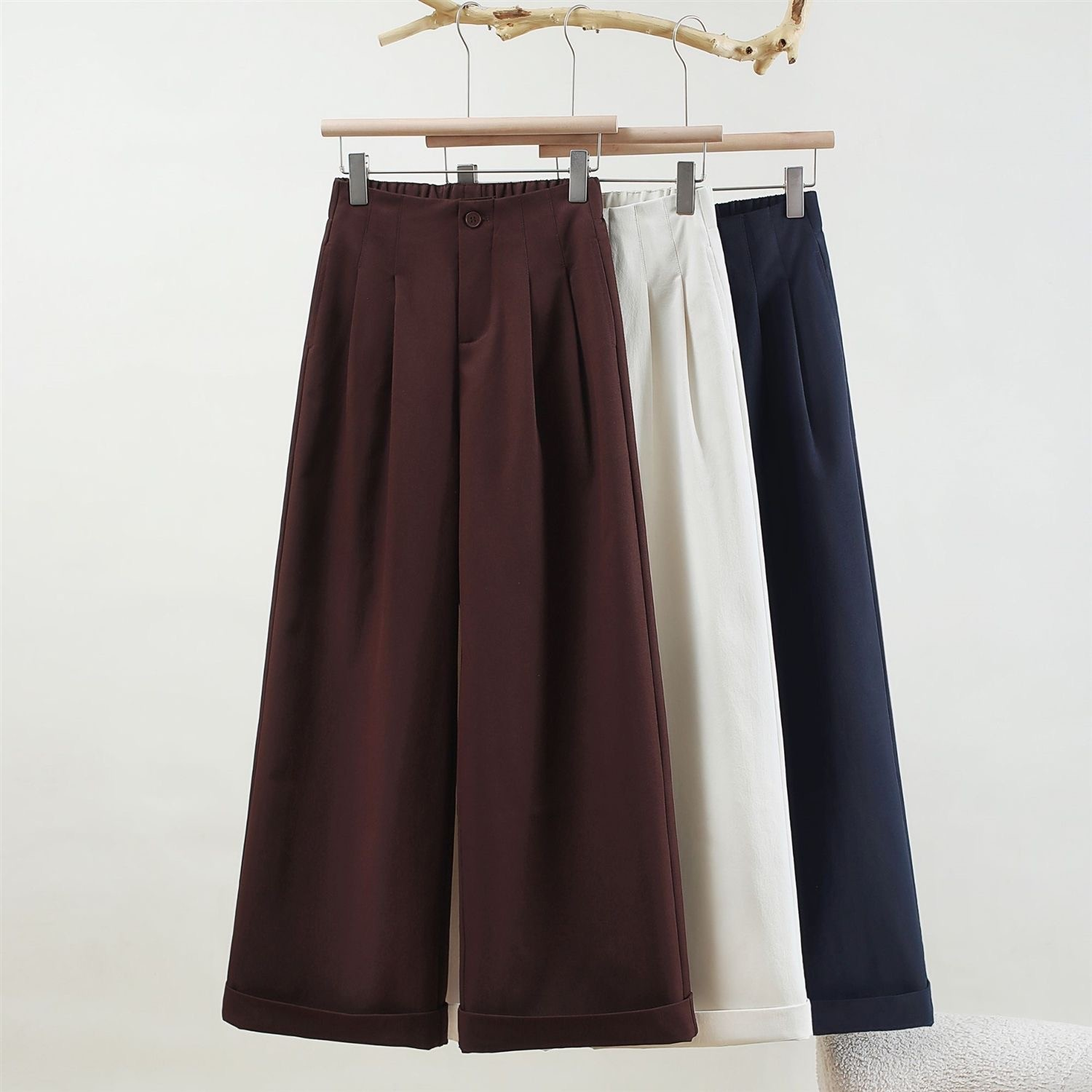 100钛金棉秋季阔腿裤女新款爆款裤子宽松休闲裤显瘦高腰女裤2888