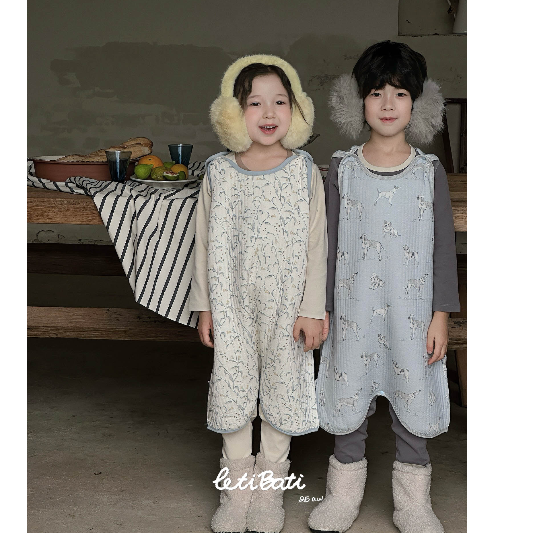 【睡袋】蕾蒂巴蒂儿童秋季新款三层夹棉无袖睡袋宽松儿童加厚保暖