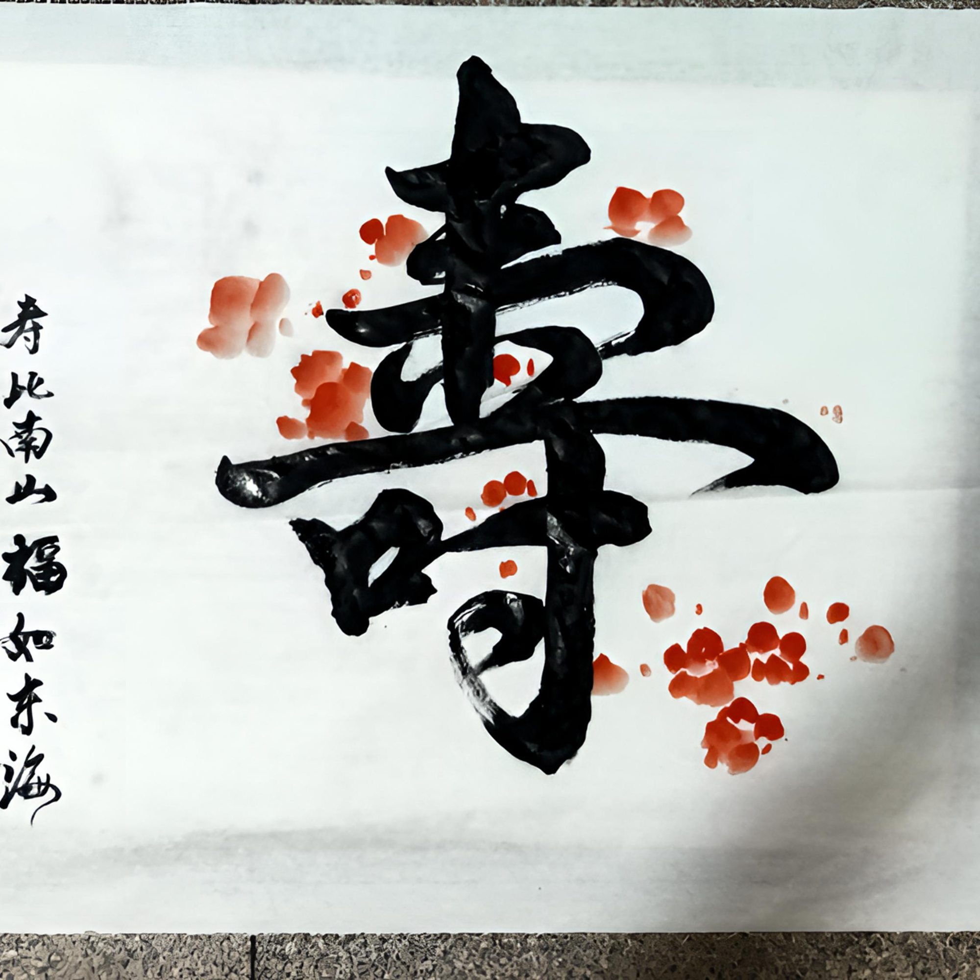 寿、寿比南山，福如东海50乄80cm字画