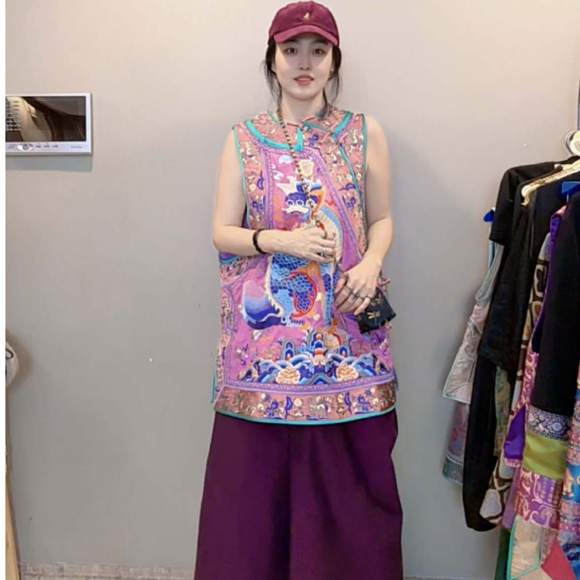 3381｛灵瑞麒麟｝新中式高端重工满绣宽松大版新款国风马甲