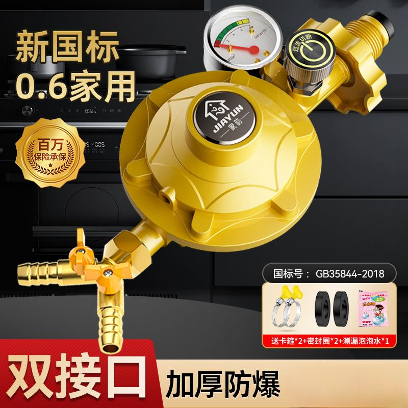 双嘴煤气减压阀新国标0.6双头防爆燃气调压阀双咀液化气罐安全阀
