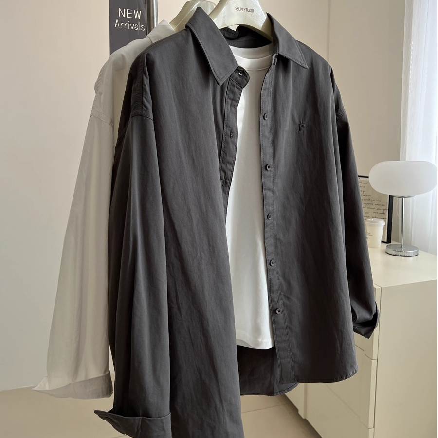 【一手货源档口店】复古bf中性风工装长袖衬衫女宽松衬衫秋冬新款潮