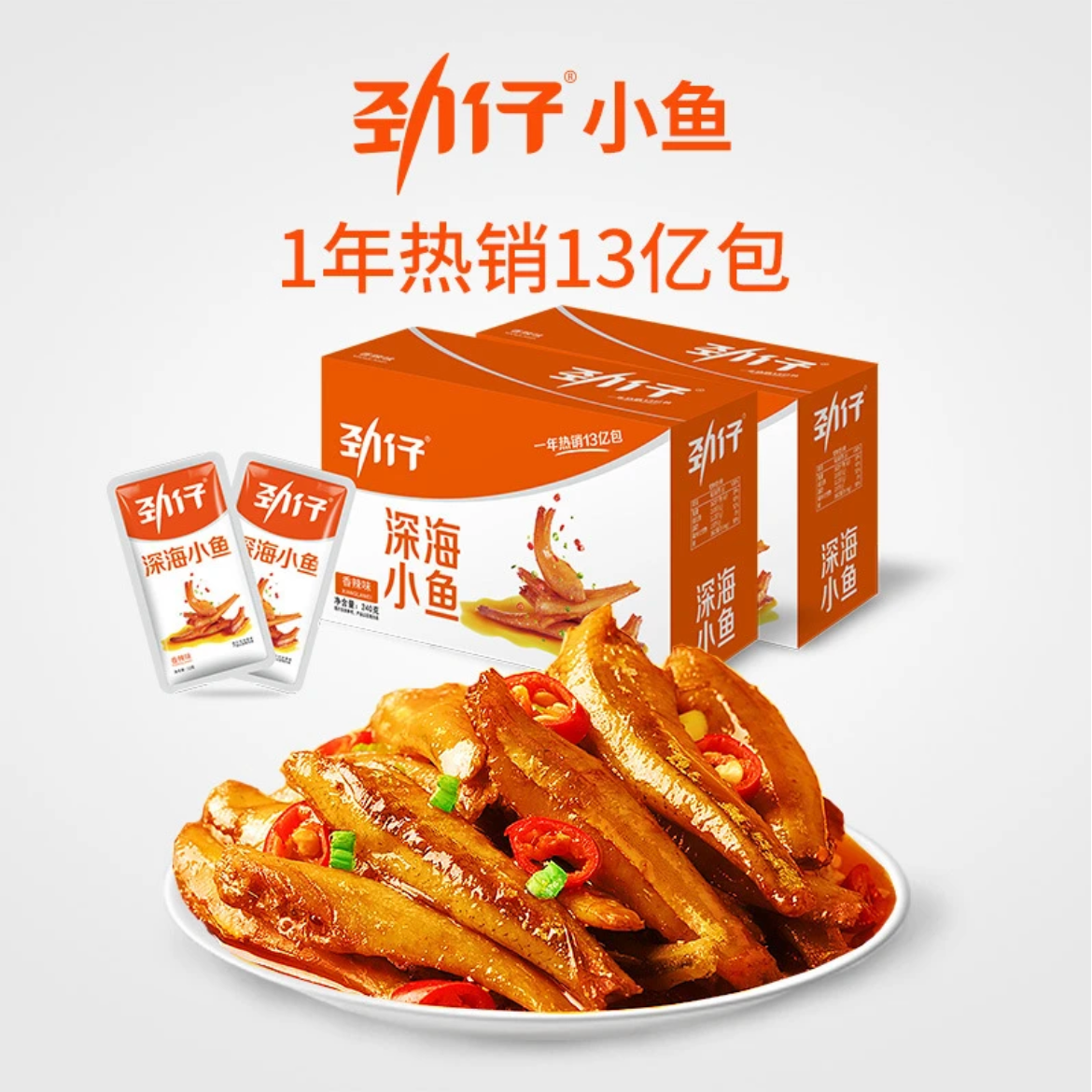 劲仔深海小鱼仔12g*20包麻辣小零食休闲解馋小鱼干湖南特产零食