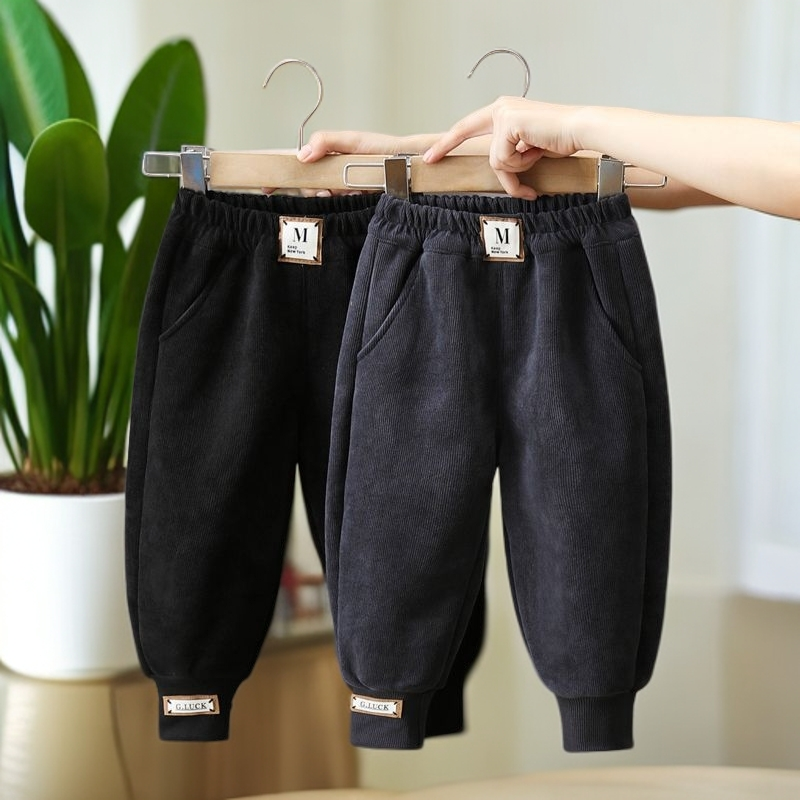 【高品】男女童裤子加绒秋冬款儿童宝宝雪尼尔长裤加厚一体绒冬季