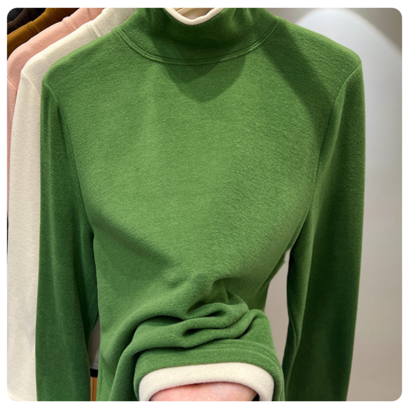 保暖打底衫上衣女2025秋冬新款拼接假两件设计感气质百搭休闲上衣