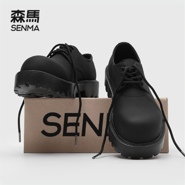 SENMA/森马登德比鞋秋季男士大头休闲皮鞋增高百搭哑光英伦风男鞋