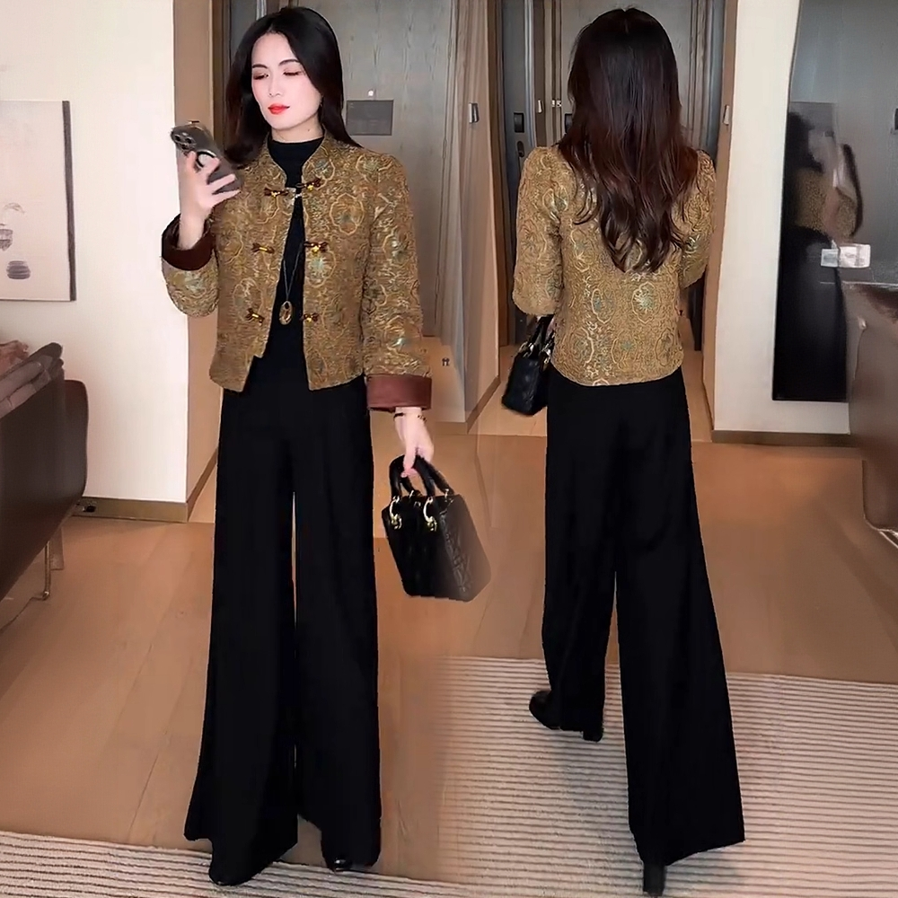 新中式时尚短款外套女2025秋冬新款洋气国风盘扣百搭夹棉棉服上衣