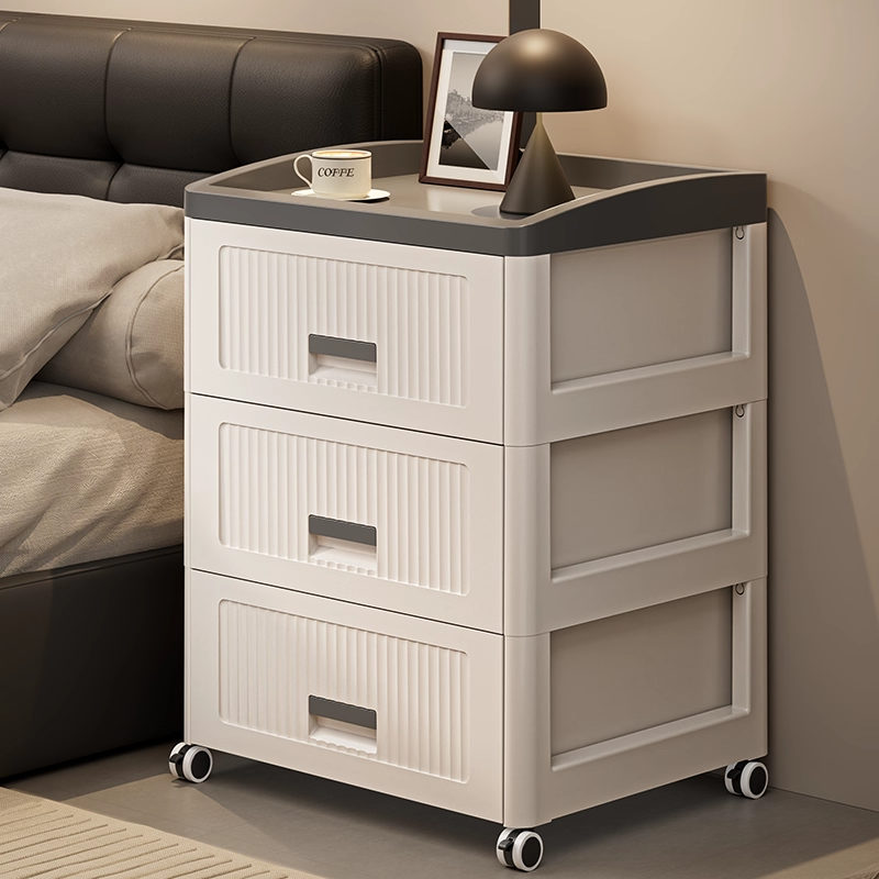 免安装抽屉式收纳柜卧室简约多层床头柜家用塑料储物柜零食置物柜