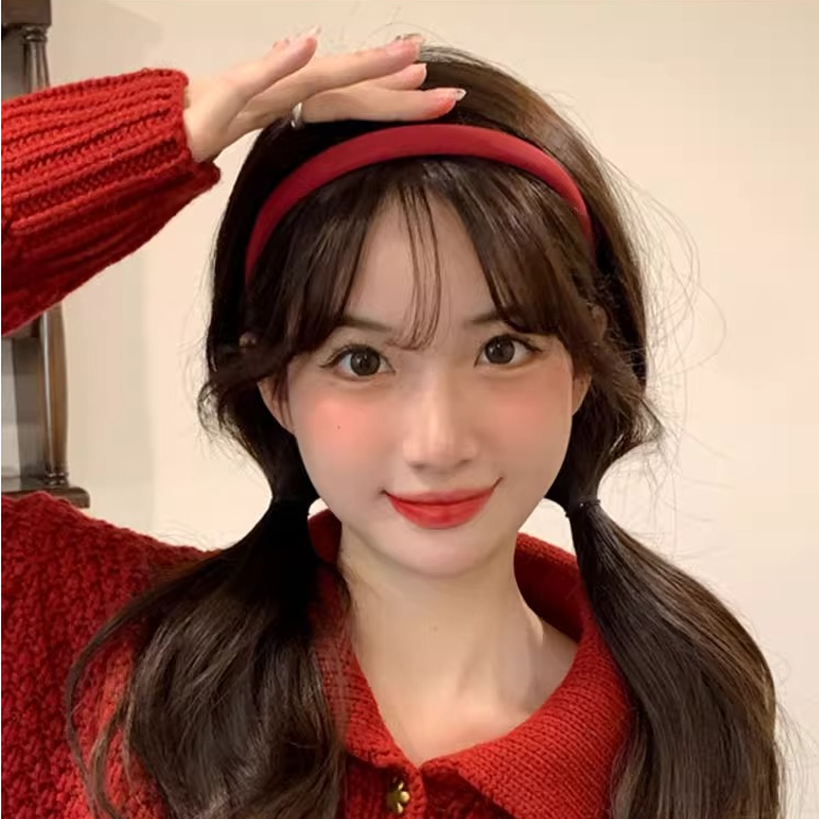 CHUYA饰品气质红色甜美细发箍女款百搭外出压发头箍发卡独特发饰