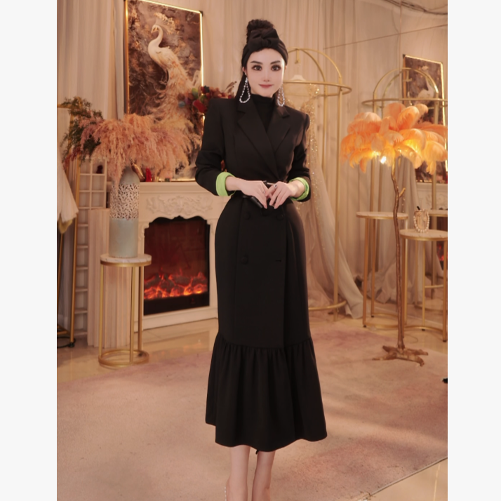 【星姐推荐】星原创高级定制「贵妇肖像」黑色设计师轻奢名媛西装外套