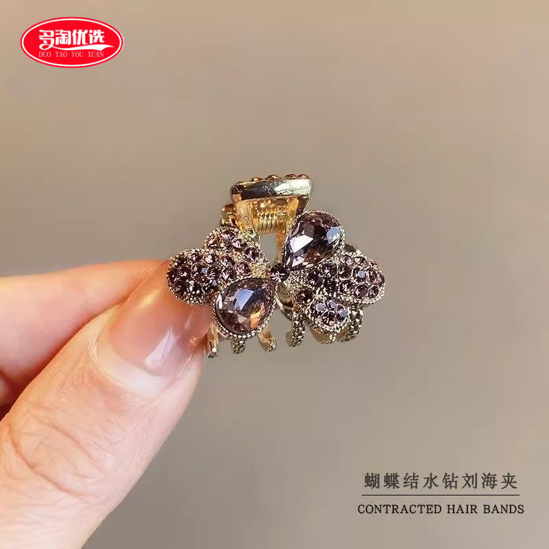 韩国蝴蝶结刘海夹子网红小发夹少女边夹小号抓夹前额侧边发卡头饰