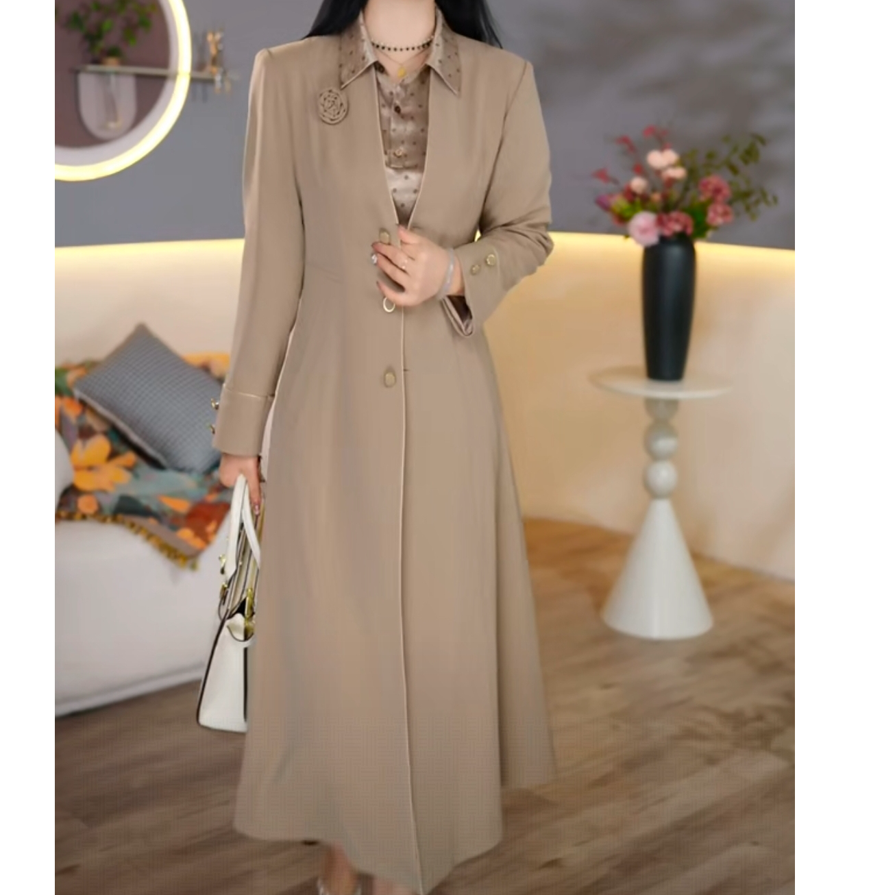 慕诗女装风衣气质显瘦洋气减龄时尚大气长度优雅收腰秋季新品