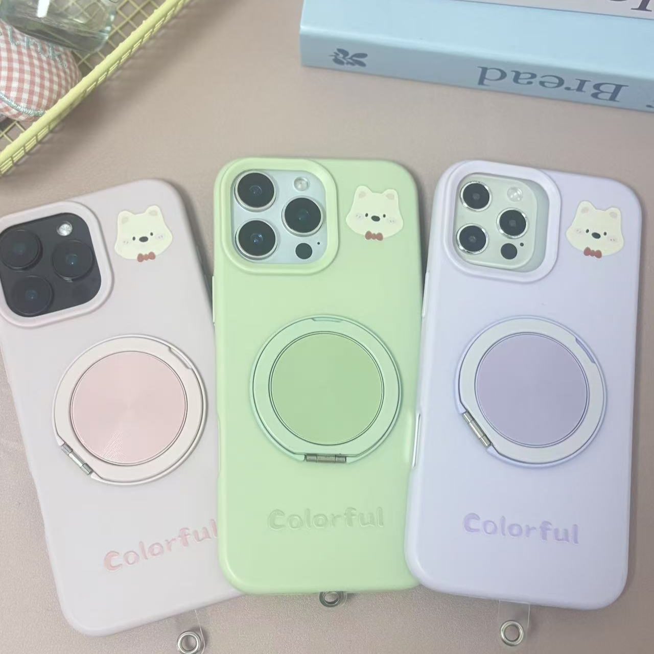 旋转支架适用iphone16手机壳液态硅胶磁吸充电苹果15promax手提绳