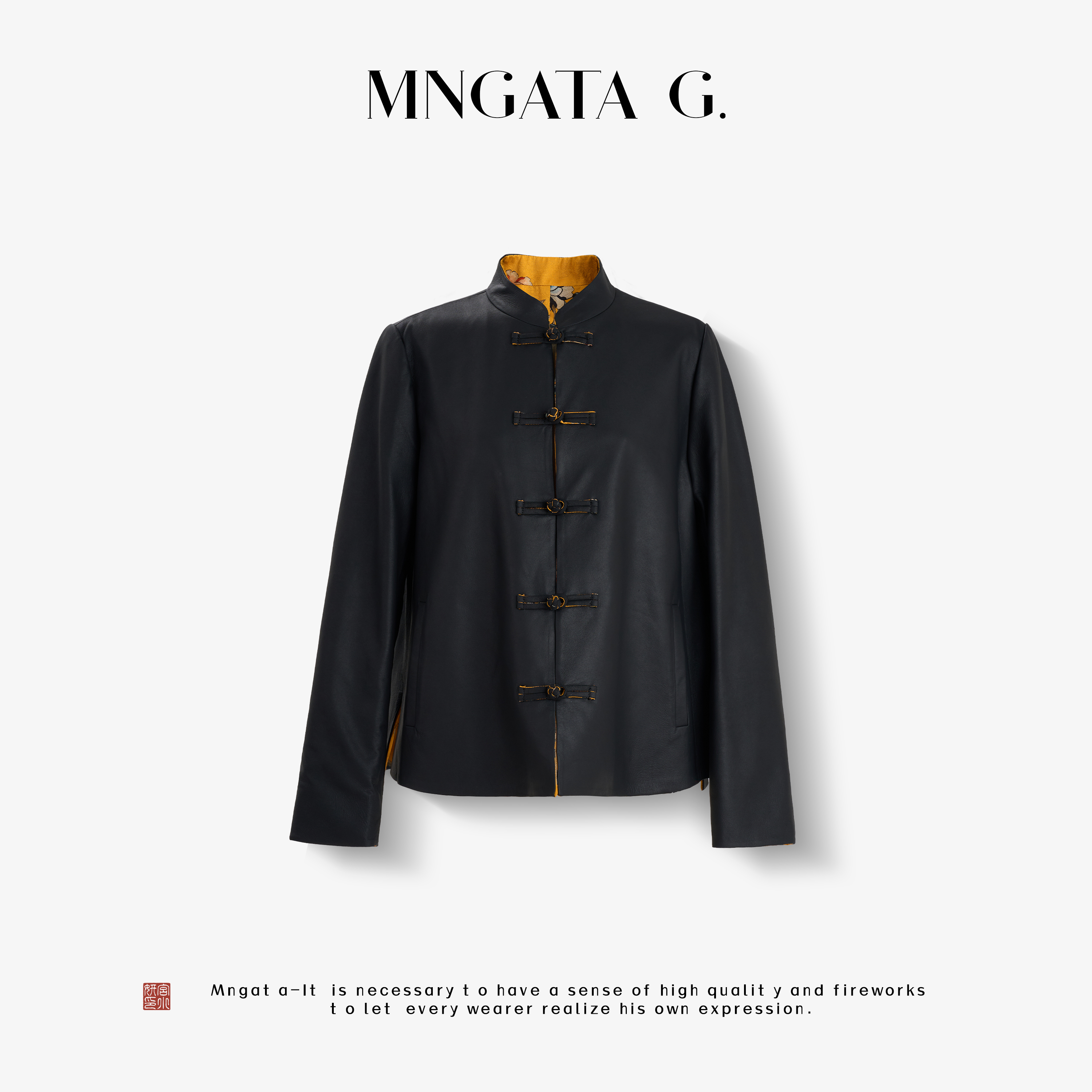 MNGATA G.宫小妍【绵羊皮·秋岚】双面穿新中式国风秋冬外套5080163