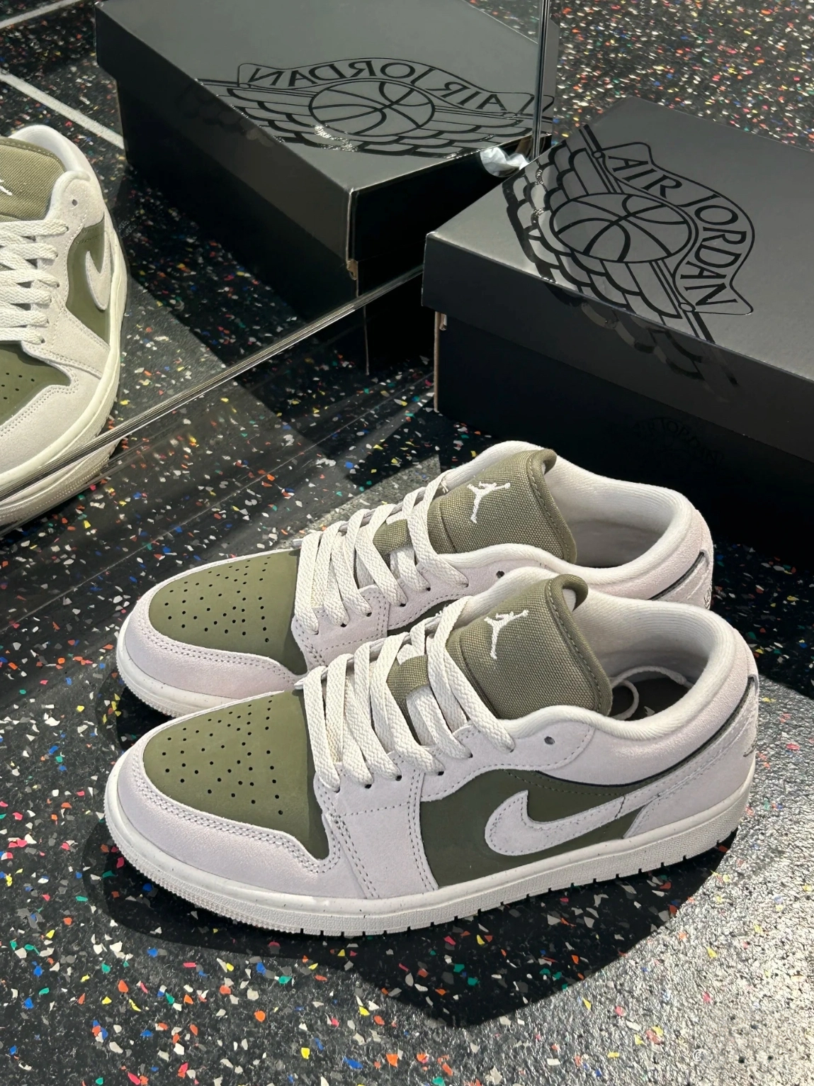 Air Jordan 1 Low男款低帮白绿色复古耐磨运动休闲板鞋官方正品