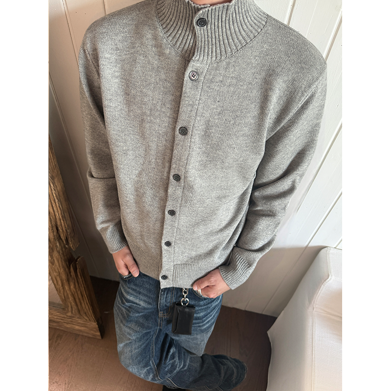 MADE EXTREME德系全纽扣抗起球毛衣纯色针织衫秋冬百搭长袖上衣