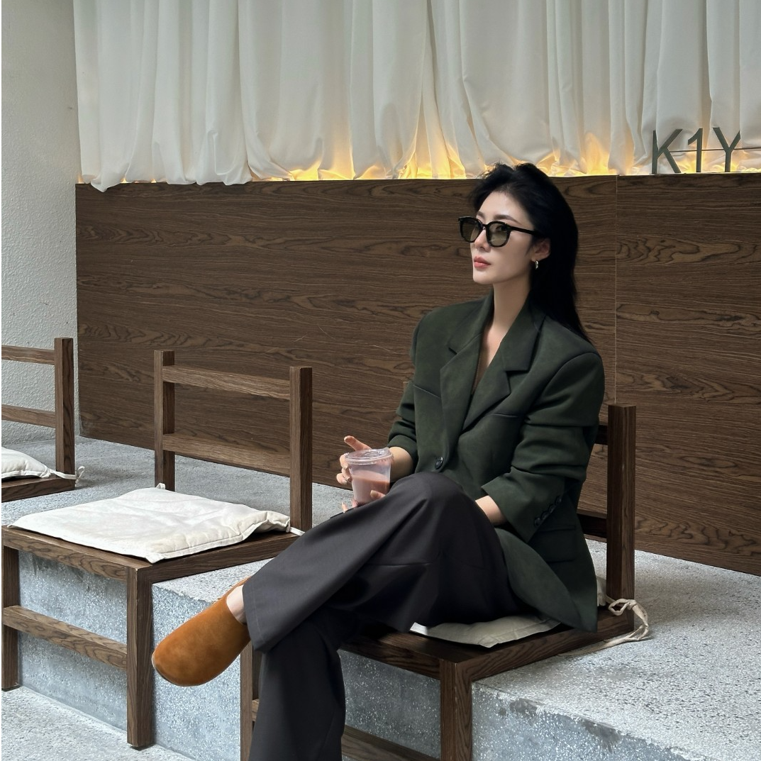 VVHYME |  原创设计休闲复古宽松廓形PU西装外套