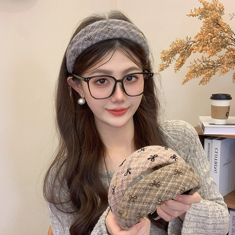 复古气质字母金边宽边发箍女日常外戴洗脸压碎发卡秋冬高颅顶头箍