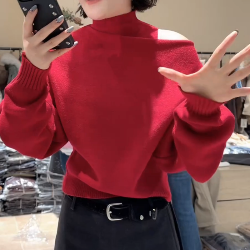 秋冬新款气质时尚百搭韩版高领背心上衣针织衫两件套LK2508496