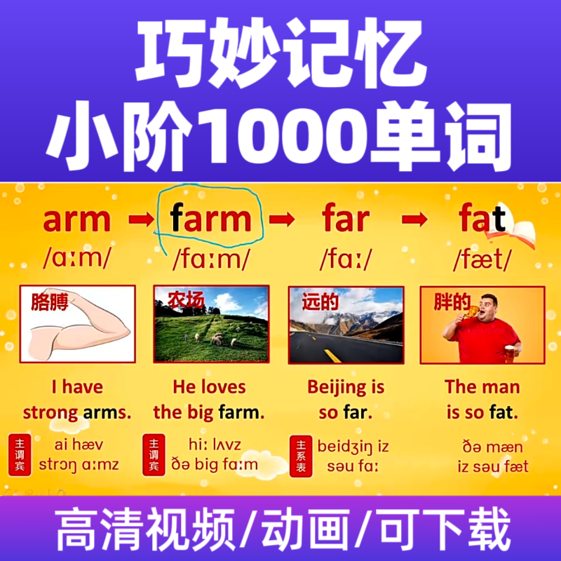 【3】看动画记英语单词过目不忘快速记幼儿小学800单词视频动画课