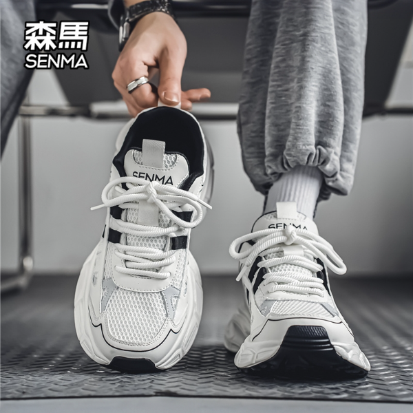 SENMA/森马秋季防滑运动鞋学生爆款耐磨情侣休闲厚底网面老爹鞋男