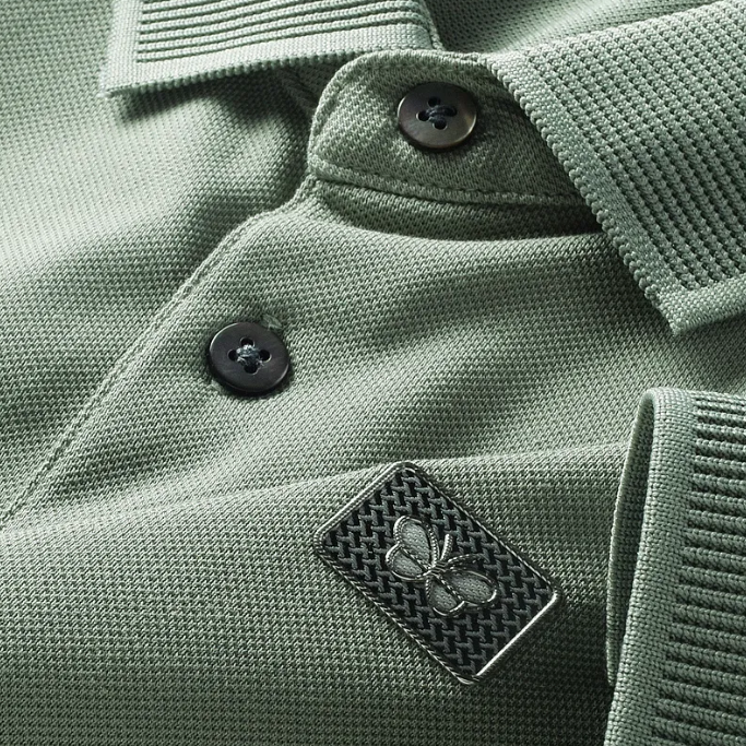 轻奢2025夏季新款男士短袖t恤薄款时尚百搭豆绿色polo衫男短袖潮