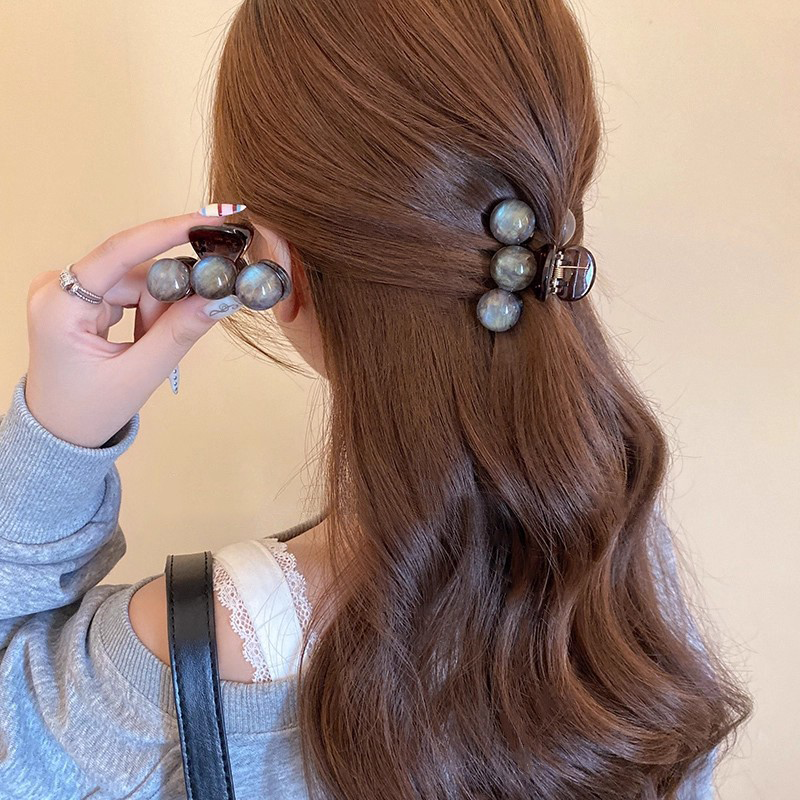 晕染星球抓夹高级感后脑勺半扎鲨鱼夹发量少发饰2025新款小号发夹