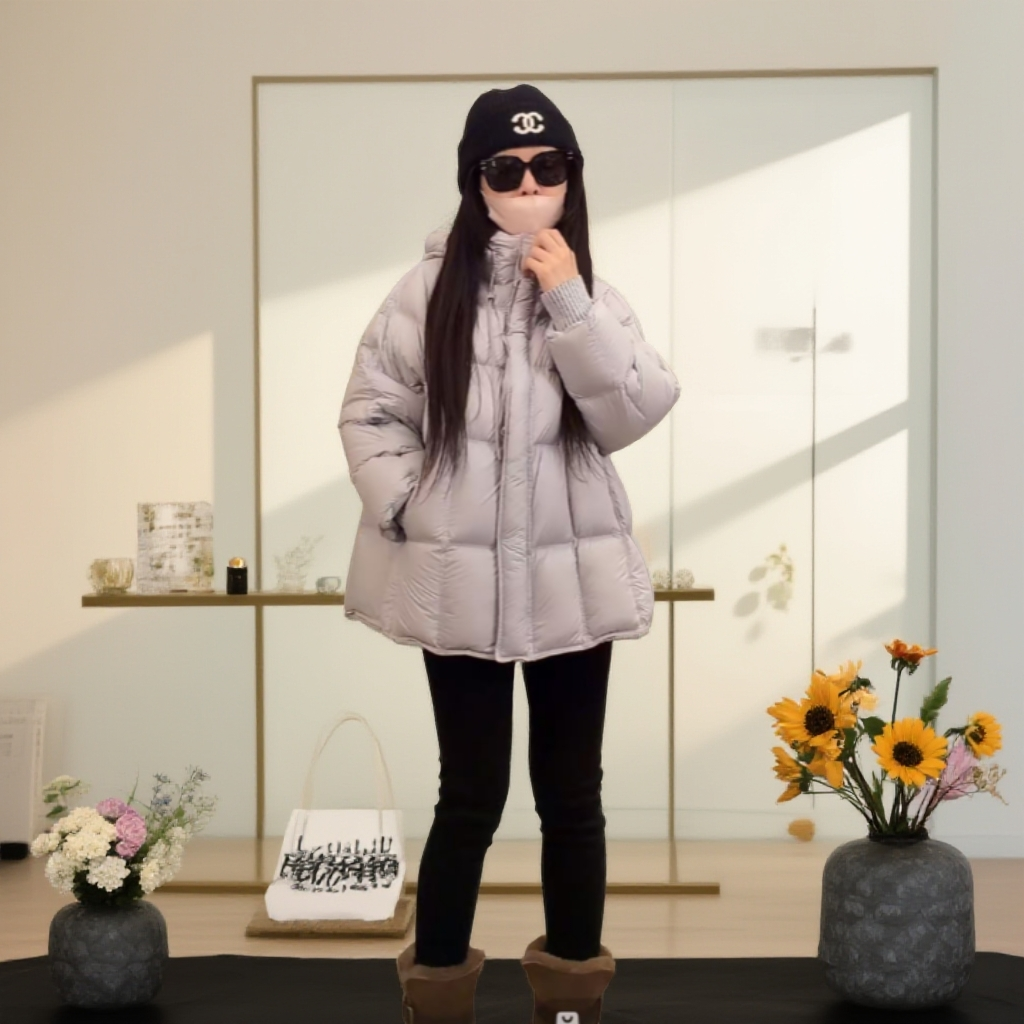 SUMU/宿慕冬季户外连帽加厚保暖羽绒服12-20中长款羽绒服Z7A0197
