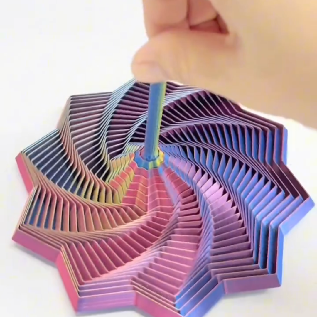 3D打印视错觉折叠萝卜塔科学实验玩具3-6岁儿童玩具螺旋立体设计