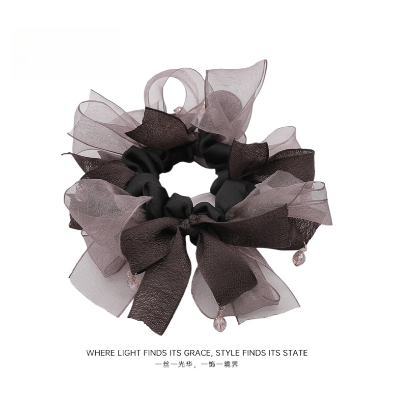 气质时尚简约蝴蝶结挂珠大肠发圈GS9502