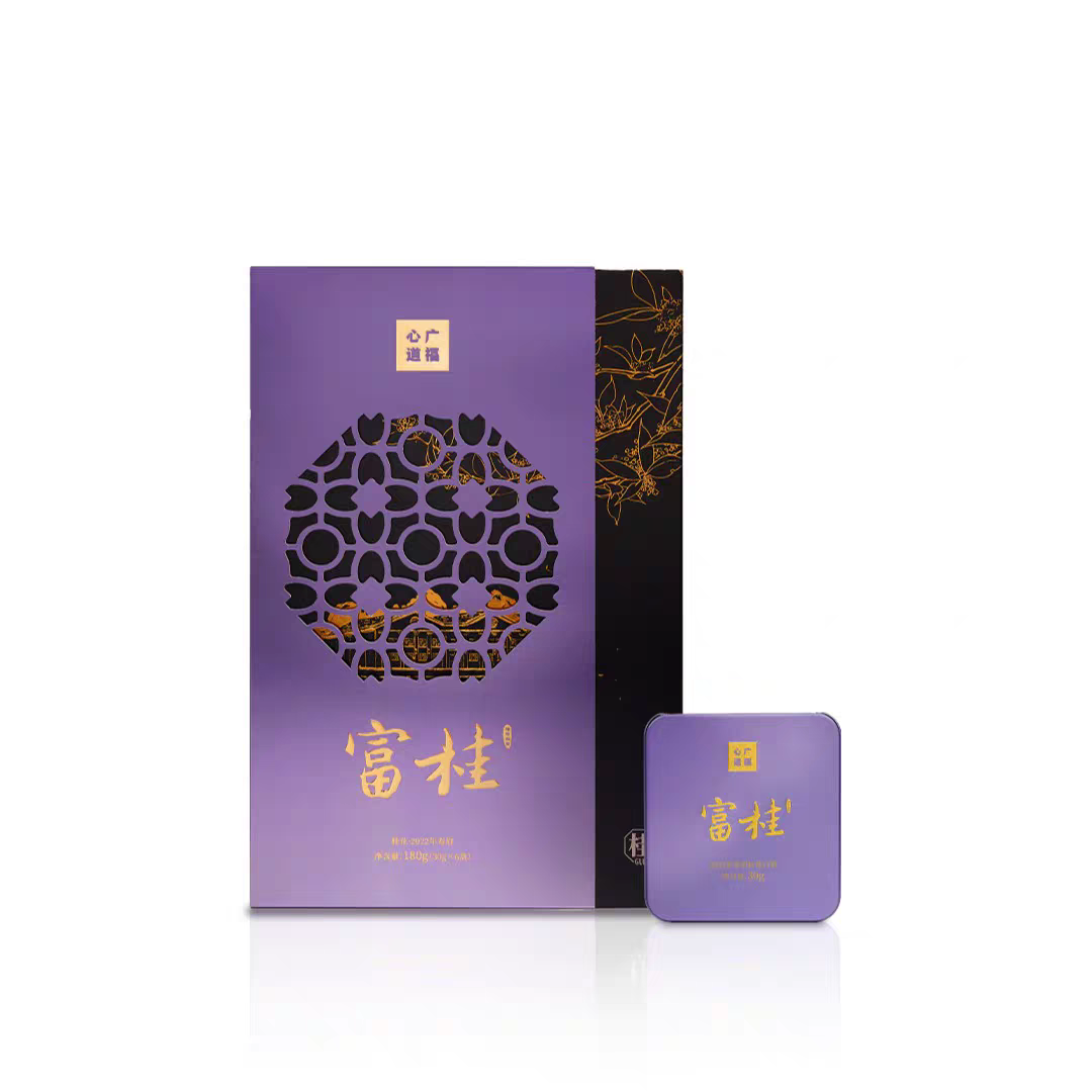 广福心道富桂2022年寿眉桂花白茶礼盒装调味茶30g茶叶礼品